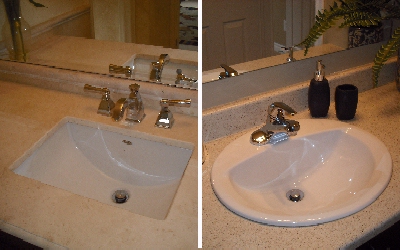 bathroom top mount sink